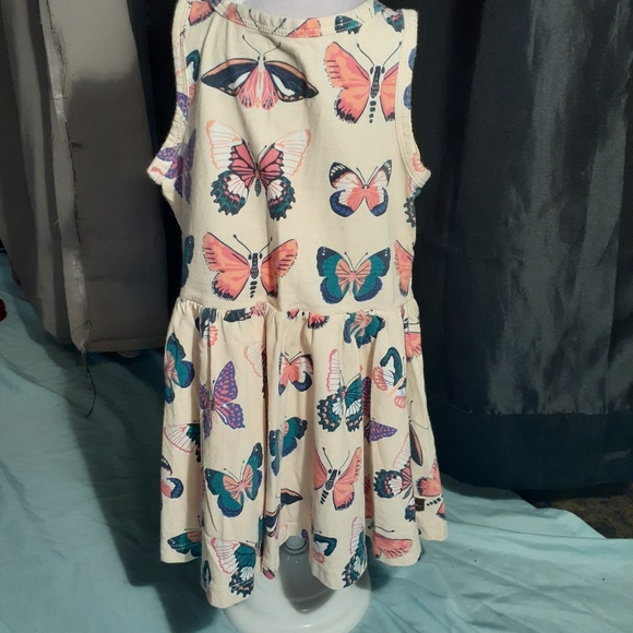 NWOT Tea Cream Short Sleevew/ Butterflies Dress - Picture 4 of 5